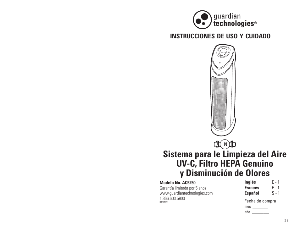 Guardian Technologies AC5250 & AC5250PT User Manual | Page 14 / 20