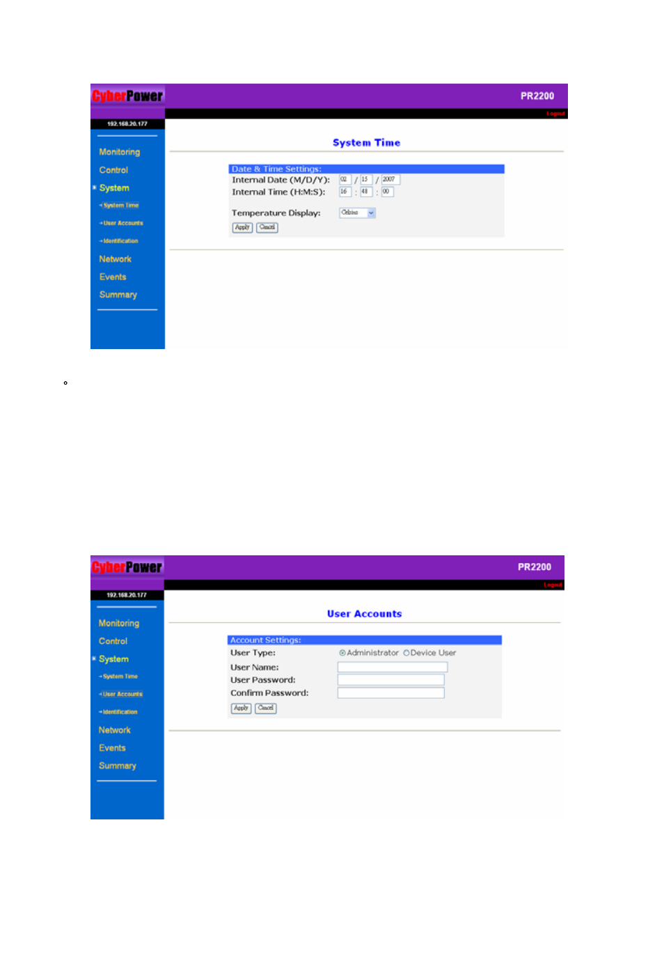 CyberPower Systems Network Management Card User Manual | Page 14 / 21