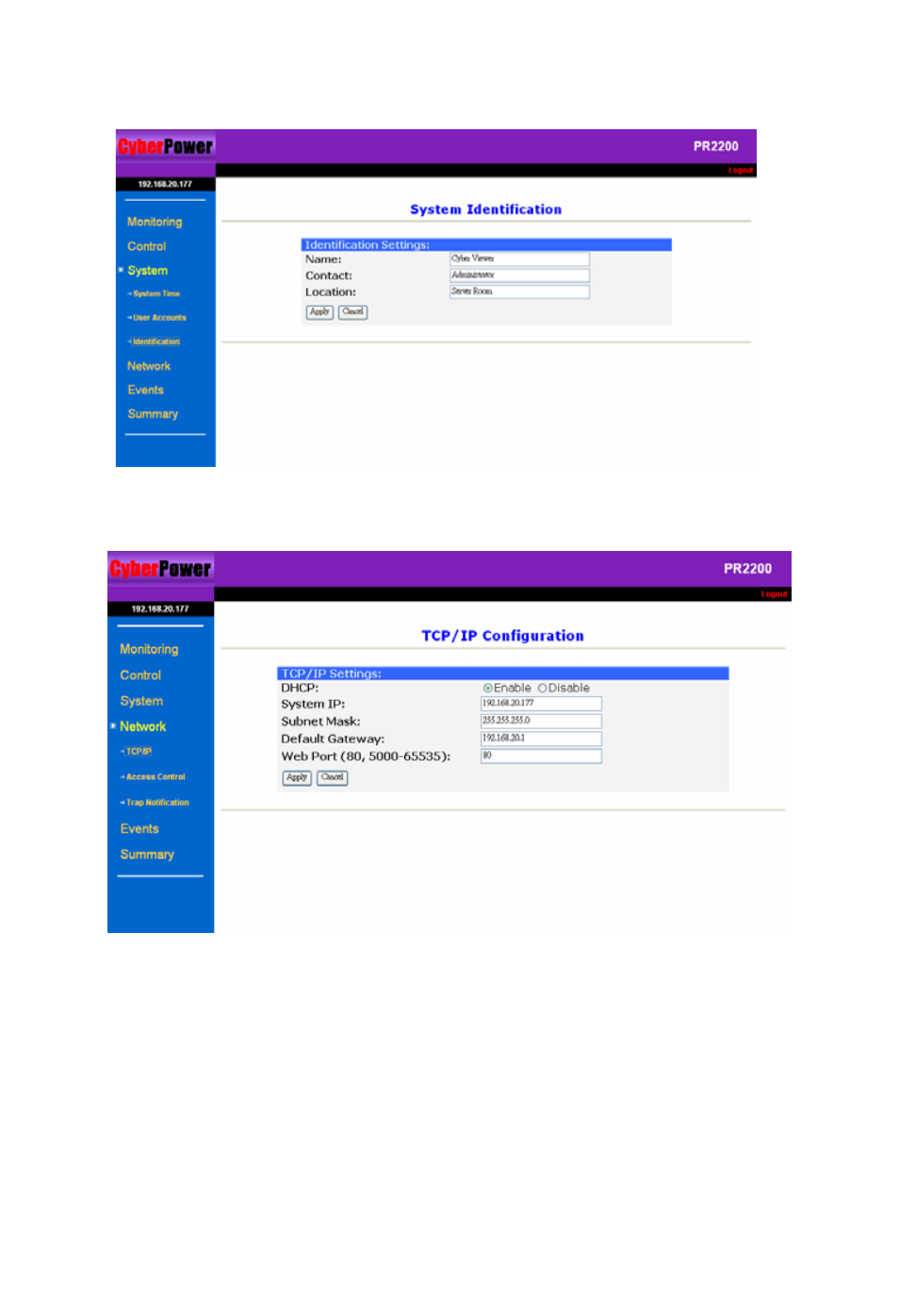 CyberPower Systems Network Management Card User Manual | Page 15 / 21