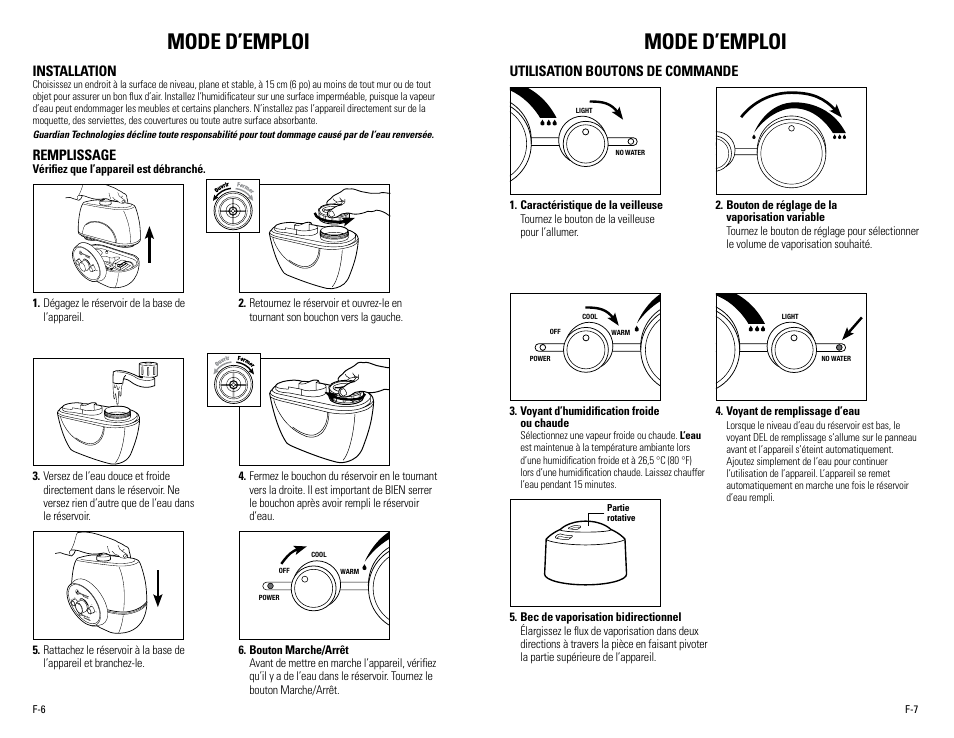 Mode d’emploi | Guardian Technologies H1510 User Manual | Page 10 / 18