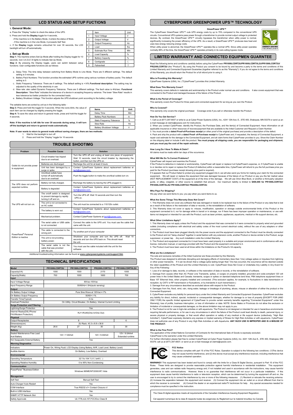 Cyberpower greenpower ups™ technology | CyberPower Systems K01-0000057-04 User Manual | Page 2 / 2