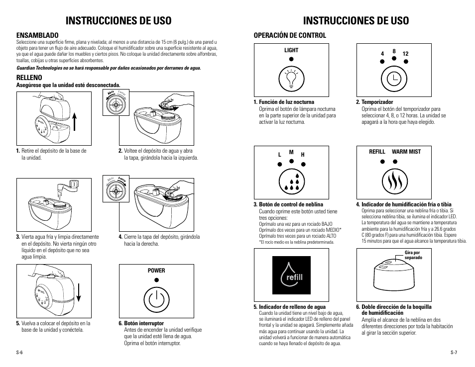 Instrucciones de uso | Guardian Technologies H4610 User Manual | Page 16 / 18
