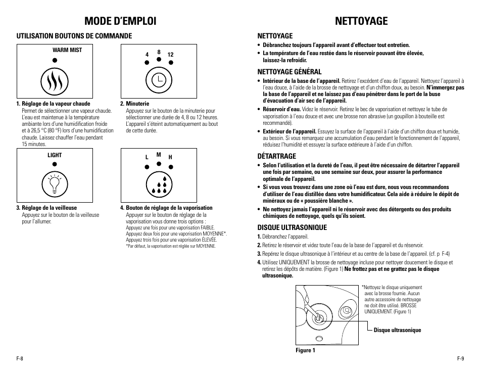 Mode d’emploi, Nettoyage | Guardian Technologies H7500 User Manual | Page 11 / 18