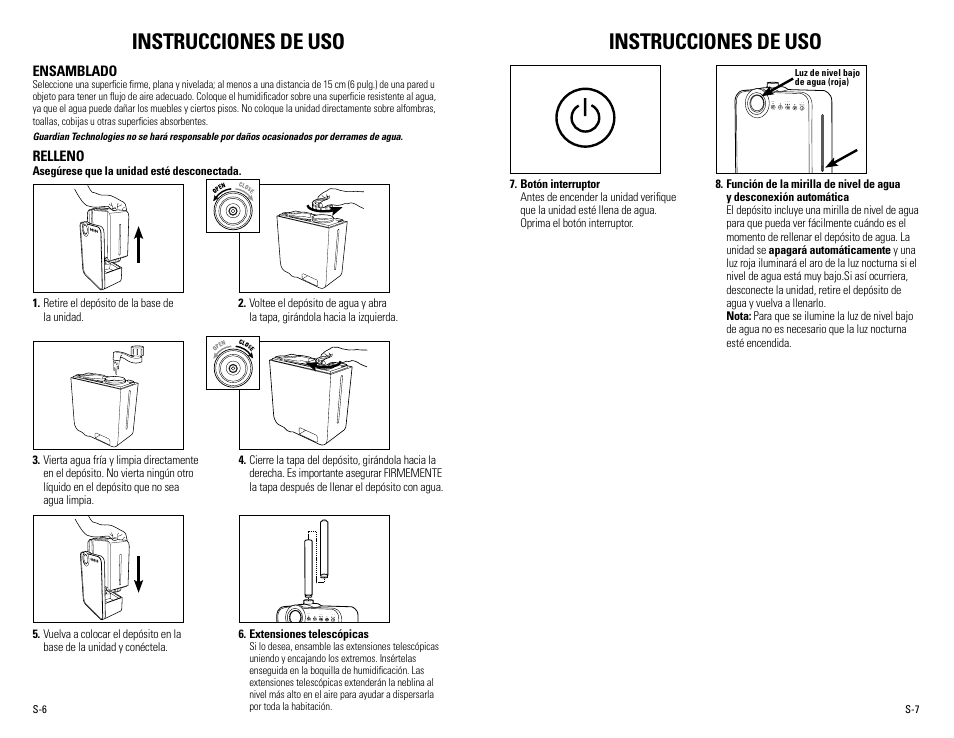 Instrucciones de uso | Guardian Technologies H7500 User Manual | Page 16 / 18