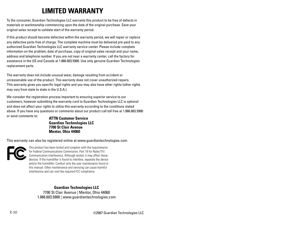 Guardian Technologies H3000 User Manual | Page 6 / 6