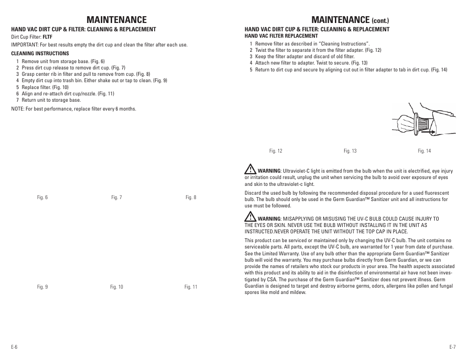 Maintenance | Guardian Technologies GGH200 User Manual | Page 4 / 6