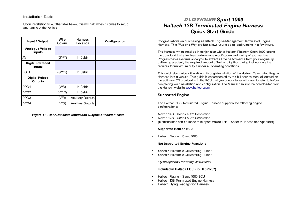 Platinum | Haltech HT051202 User Manual | Page 18 / 20