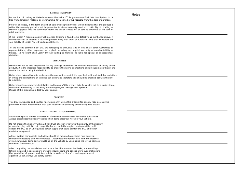 Haltech HT041208 User Manual | Page 19 / 20