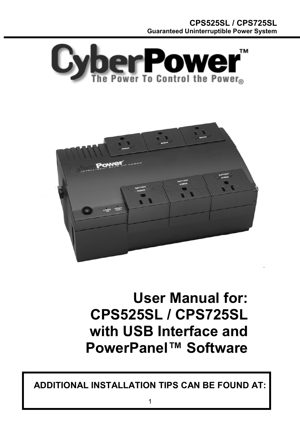 CyberPower Systems CPS525SL User Manual | 19 pages