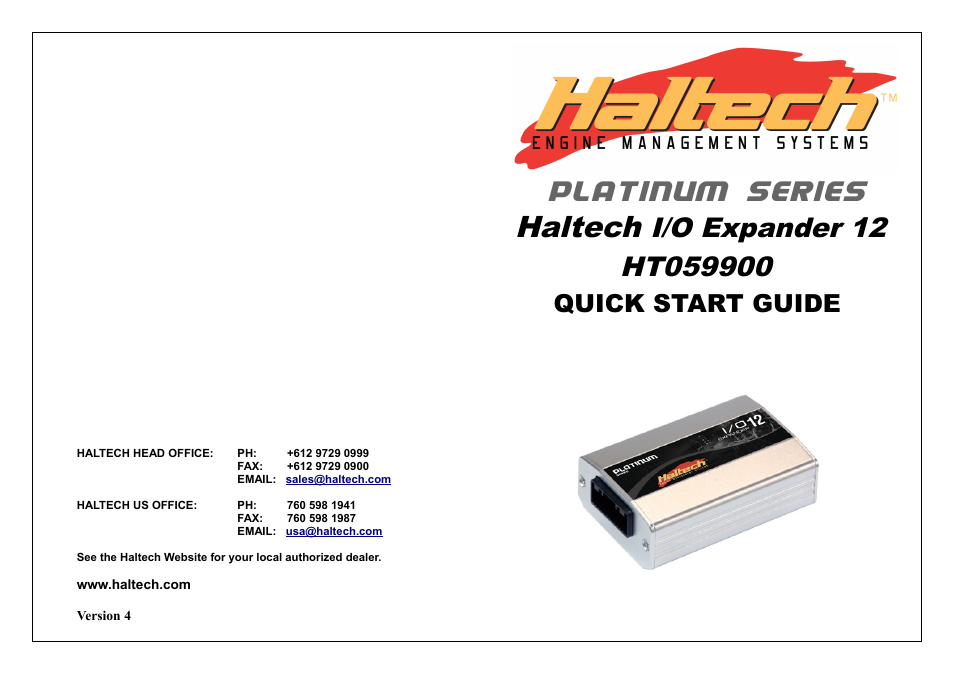 Haltech HT059900 User Manual | 12 pages