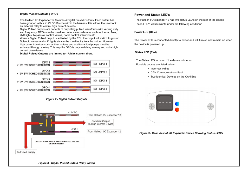 Power and status led's | Haltech HT059900 User Manual | Page 5 / 12