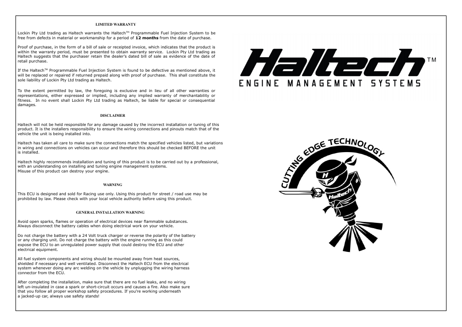 Haltech HT059980 User Manual | Page 15 / 16