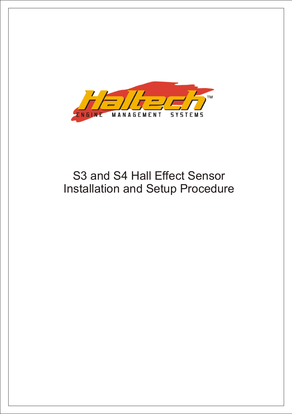 Haltech S4 Hall Effect Sensor User Manual | 9 pages