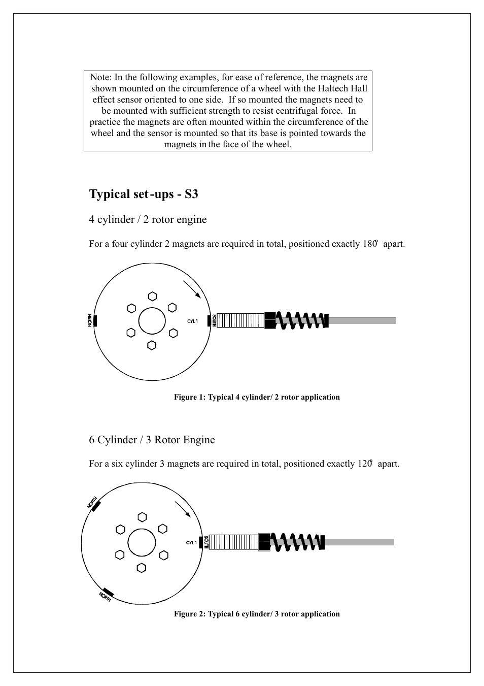 Typical set -ups - s3 | Haltech S4 Hall Effect Sensor User Manual | Page 4 / 9