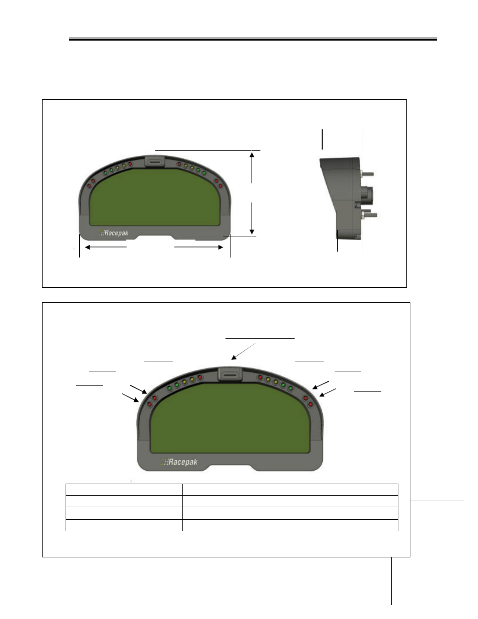 Hardware features, External dimensions, External features – front | Exter | Haltech IQ3 Data Logger Dash User Manual | Page 13 / 88