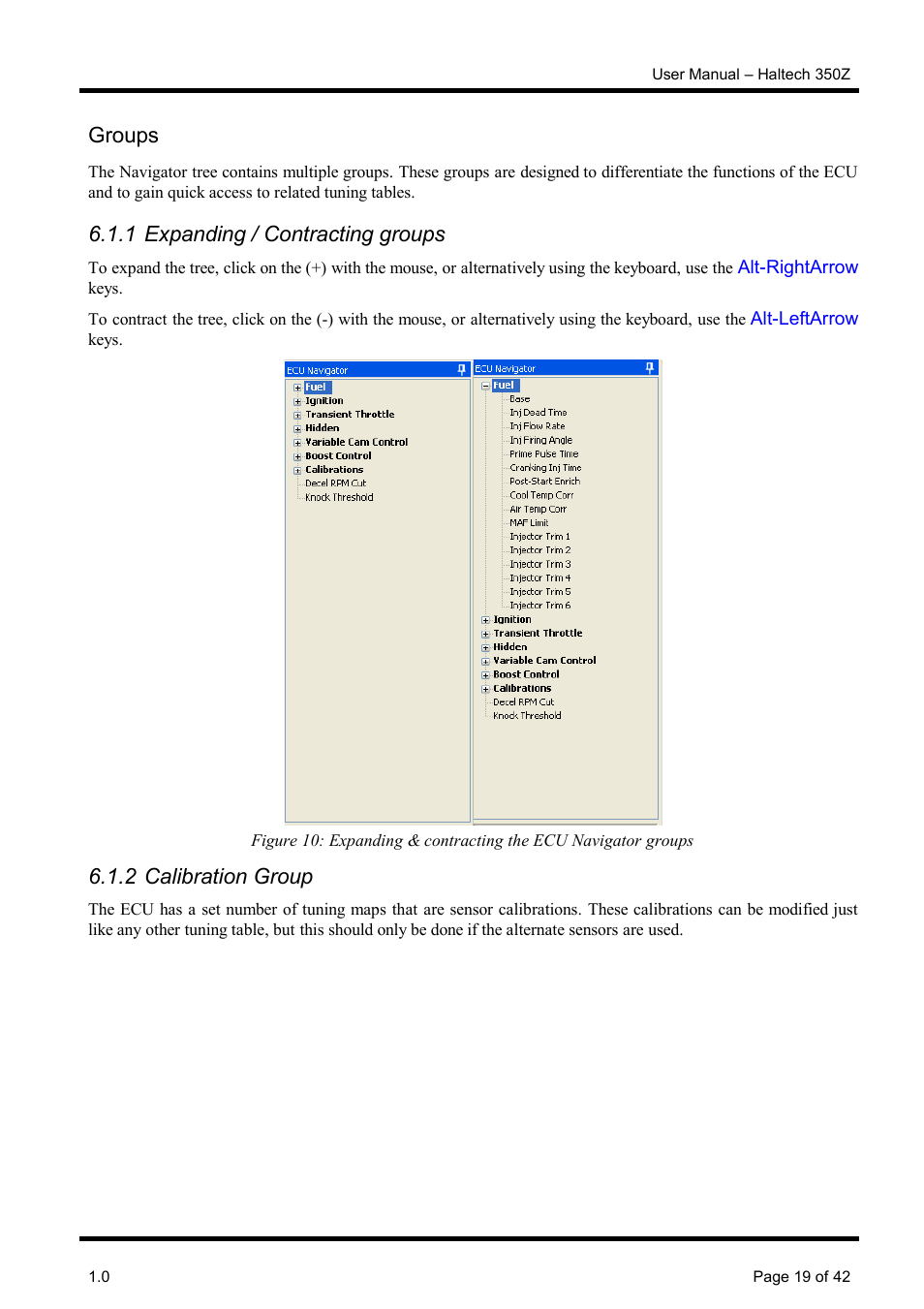 Groups, 1 expanding / contracting groups, 2 calibration group | Haltech Platinum Pro 350z User Manual | Page 19 / 42