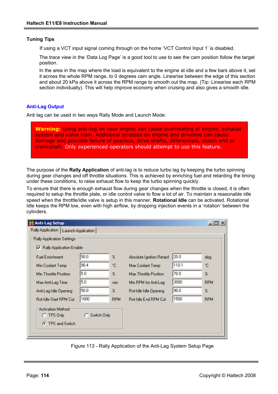 Anti-lag output | Haltech E8 User Manual | Page 114 / 177