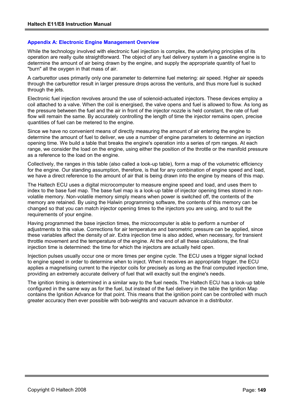 Appendix a: electronic engine management overview | Haltech E8 User Manual | Page 149 / 177
