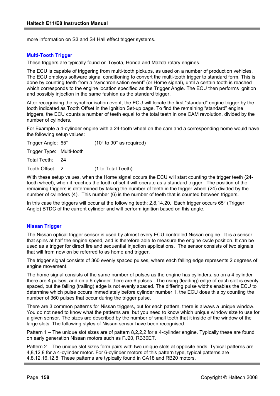 Multi-tooth trigger | Haltech E8 User Manual | Page 158 / 177