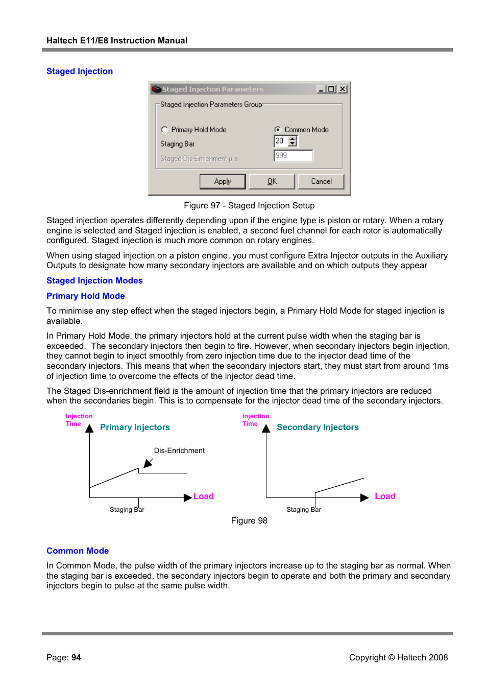 Staged injection | Haltech E8 User Manual | Page 94 / 177