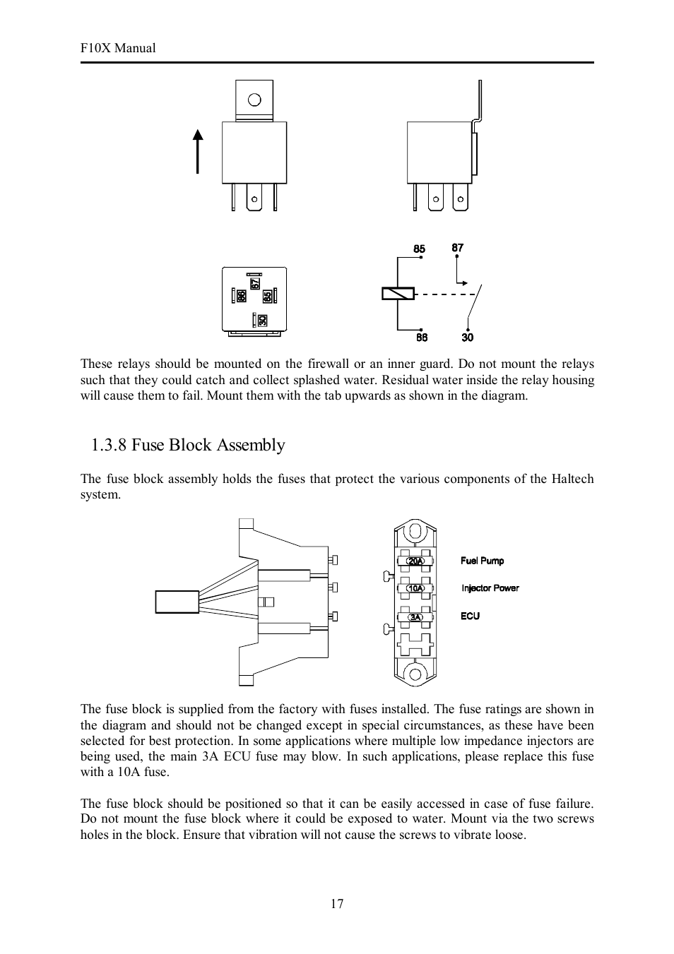 8 fuse block assembly | Haltech F10X User Manual | Page 17 / 120