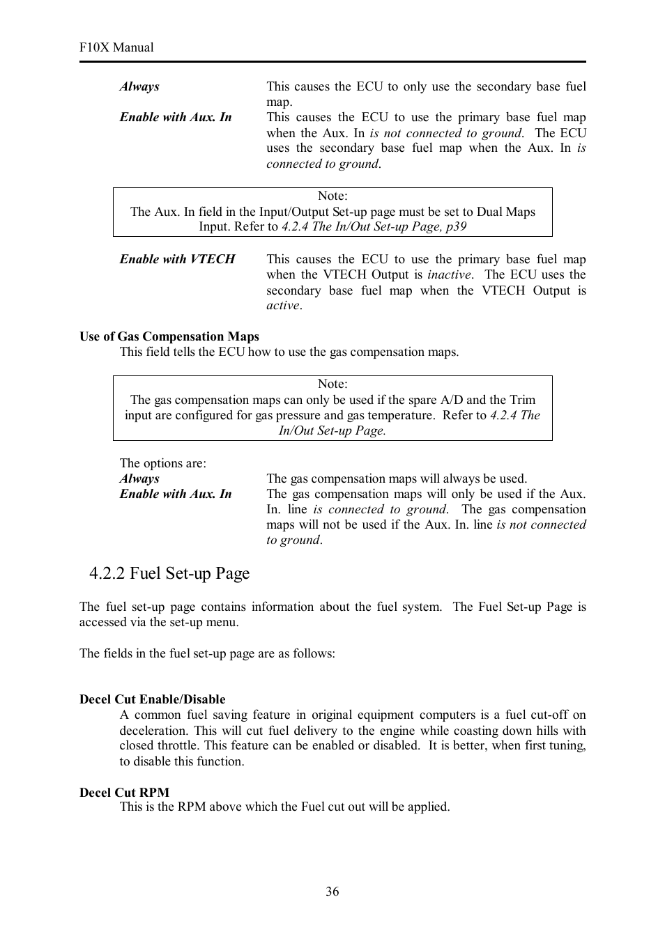 2 fuel set-up page | Haltech F10X User Manual | Page 36 / 120
