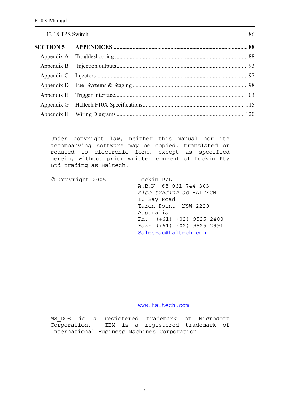 Haltech F10X User Manual | Page 5 / 120