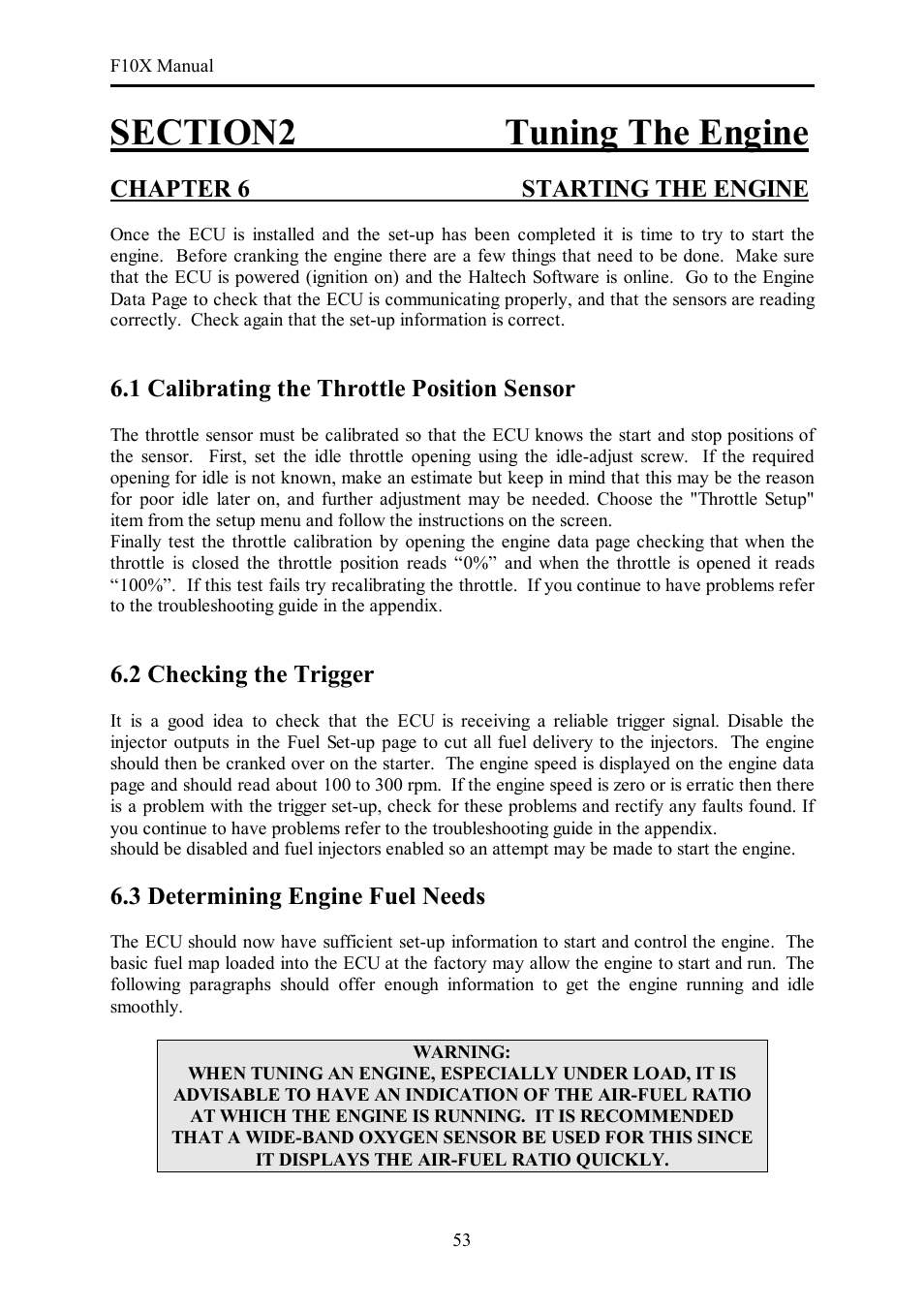 Haltech F10X User Manual | Page 53 / 120