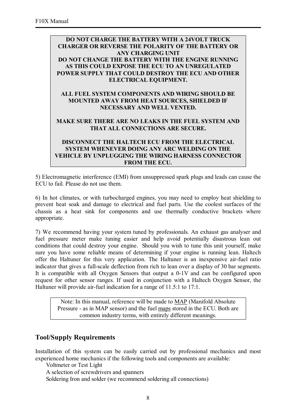 Haltech F10X User Manual | Page 8 / 120