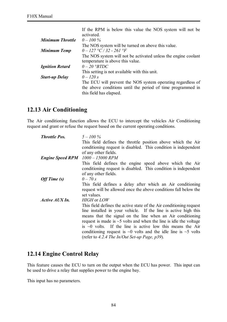 13 air conditioning, 14 engine control relay | Haltech F10X User Manual | Page 84 / 120