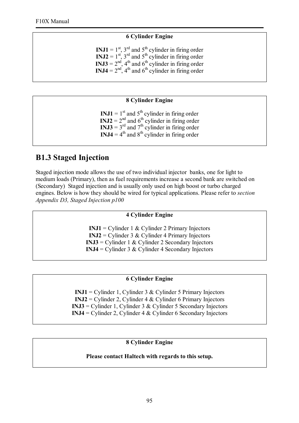 B1.3 staged injection | Haltech F10X User Manual | Page 95 / 120