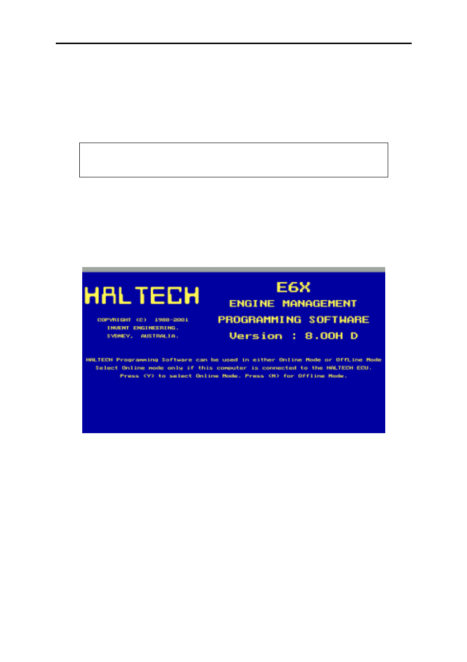1 going online | Haltech E6X Manual DOS Version User Manual | Page 39 / 134