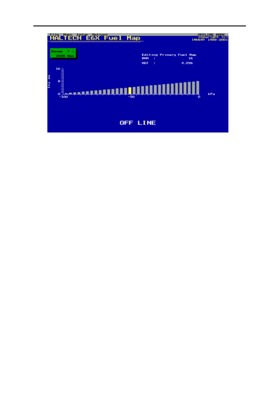 2 what is mapping the engine, 1 adjusting bar height in the map | Haltech E6X Manual DOS Version User Manual | Page 54 / 134