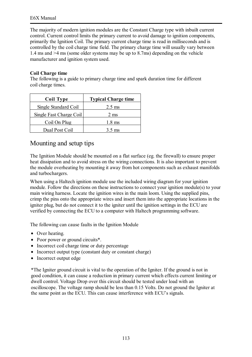 Mounting and setup tips | Haltech E6X Manual Win Version User Manual | Page 113 / 176