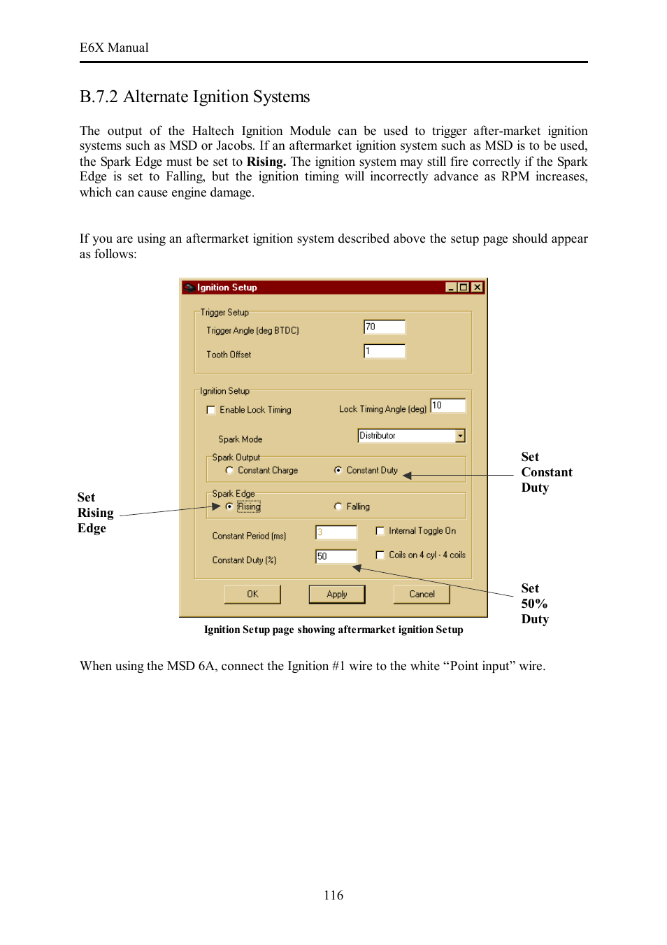 B.7.2 alternate ignition systems | Haltech E6X Manual Win Version User Manual | Page 116 / 176