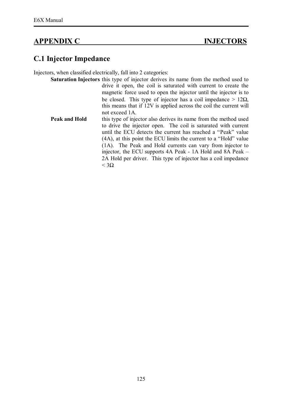 Appendix c injectors c.1 injector impedance | Haltech E6X Manual Win Version User Manual | Page 125 / 176