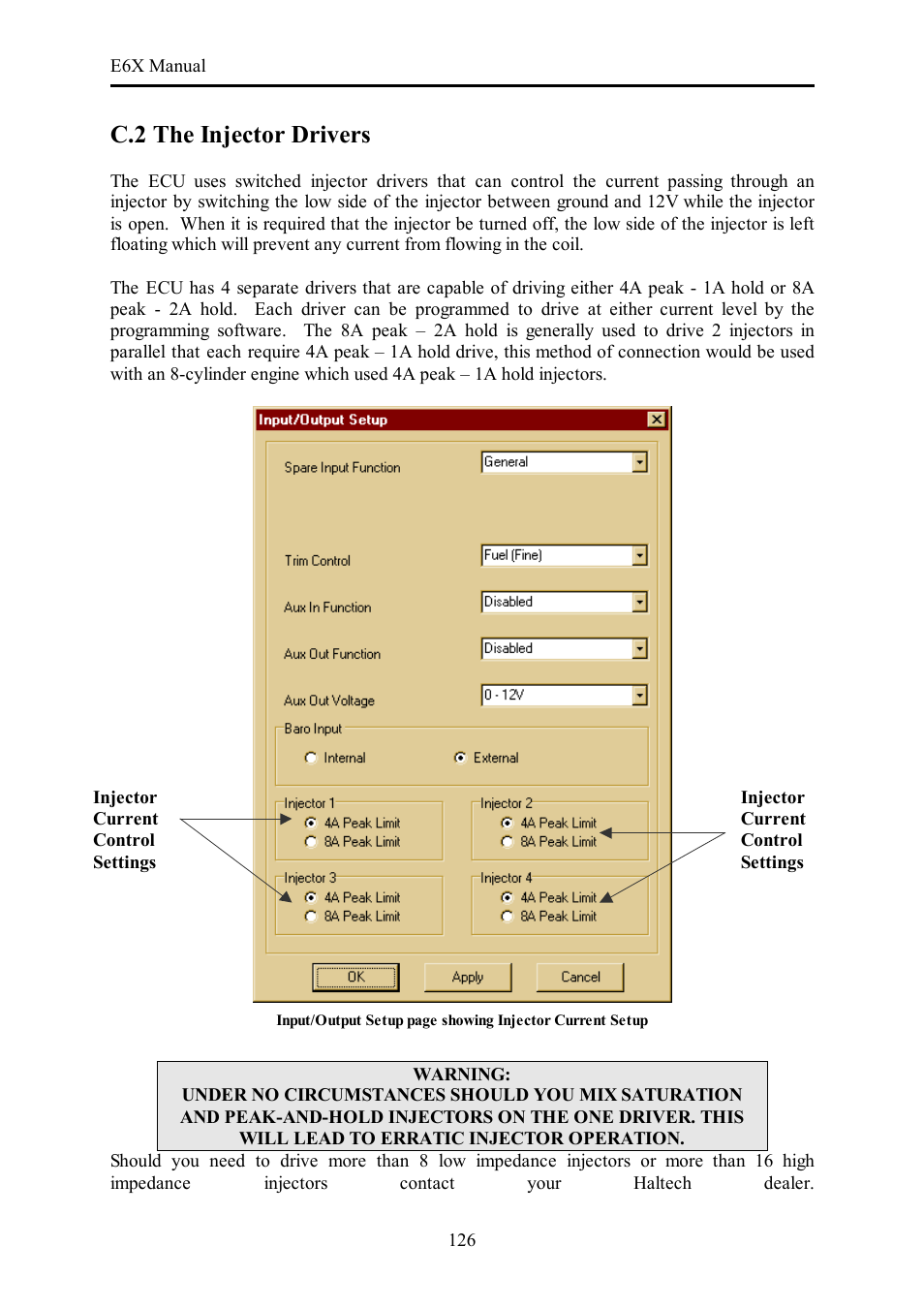 C.2 the injector drivers | Haltech E6X Manual Win Version User Manual | Page 126 / 176