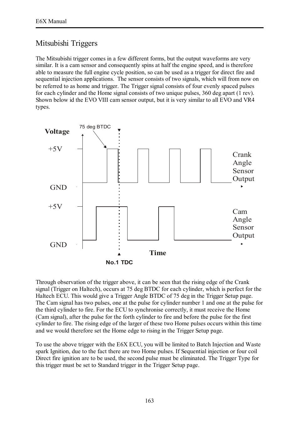 Mitsubishi triggers | Haltech E6X Manual Win Version User Manual | Page 163 / 176