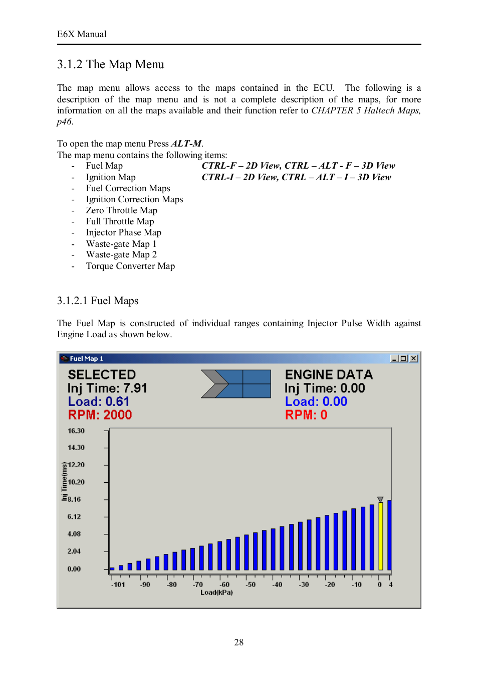 2 the map menu | Haltech E6X Manual Win Version User Manual | Page 28 / 176