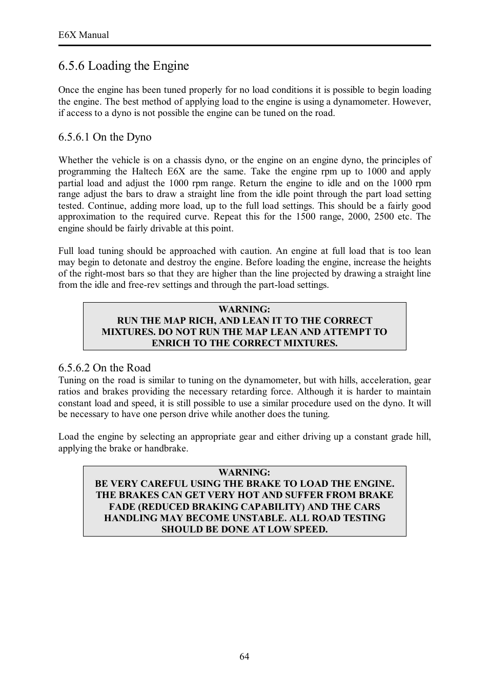 6 loading the engine | Haltech E6X Manual Win Version User Manual | Page 64 / 176