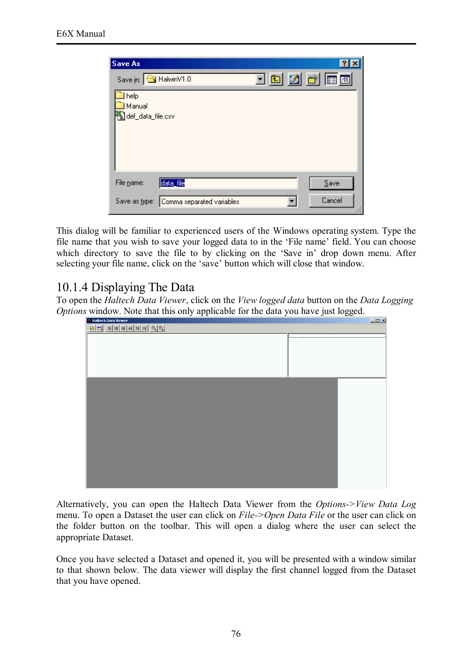 4 displaying the data | Haltech E6X Manual Win Version User Manual | Page 76 / 176