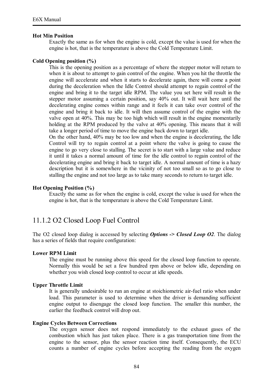 2 o2 closed loop fuel control | Haltech E6X Manual Win Version User Manual | Page 84 / 176