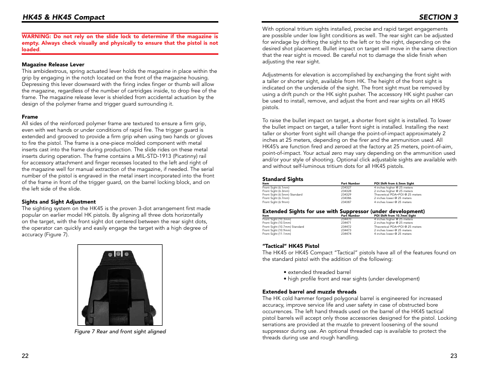 Hk45 & hk45 compact | Heckler&Koch HK45 COMPACT TACTICAL User Manual | Page 12 / 31