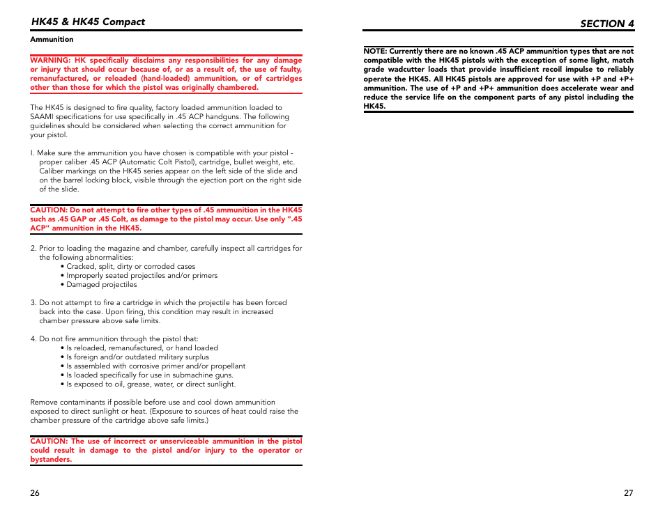 Hk45 & hk45 compact | Heckler&Koch HK45 COMPACT TACTICAL User Manual | Page 14 / 31