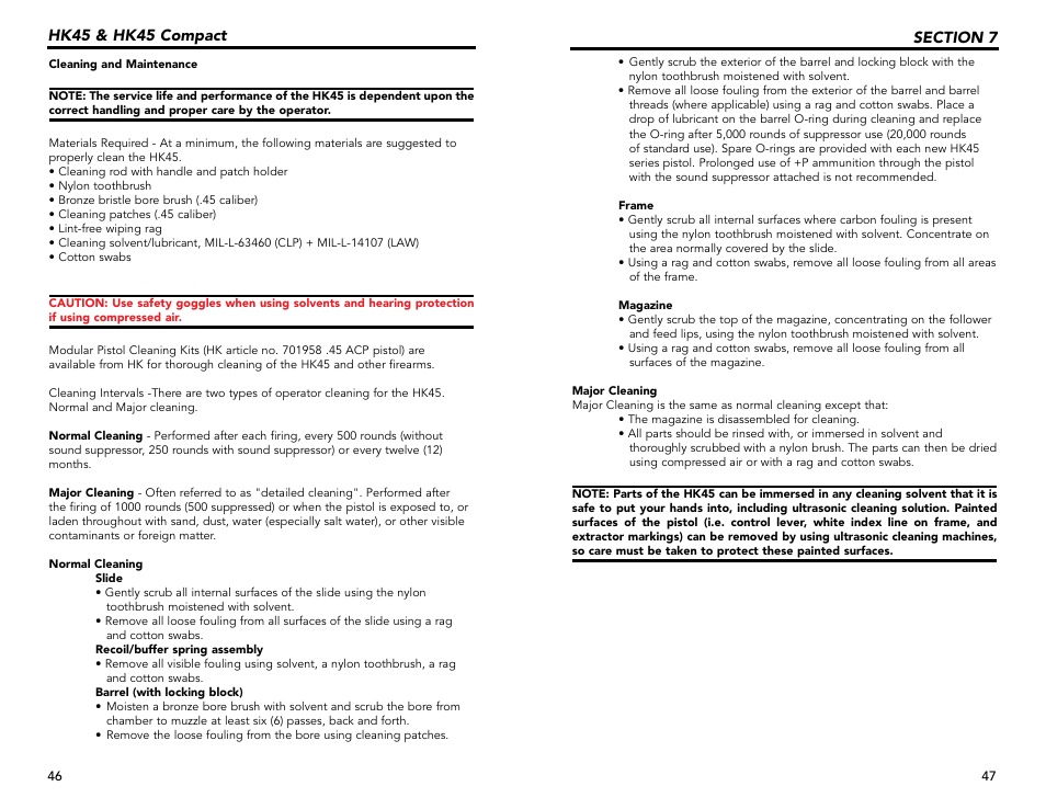 Heckler&Koch HK45 COMPACT TACTICAL User Manual | Page 24 / 31