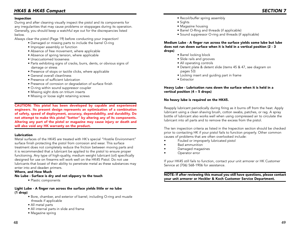 Hk45 & hk45 compact | Heckler&Koch HK45 COMPACT TACTICAL User Manual | Page 25 / 31