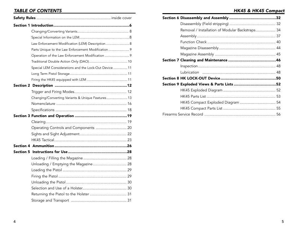 Heckler&Koch HK45 COMPACT TACTICAL User Manual | Page 3 / 31