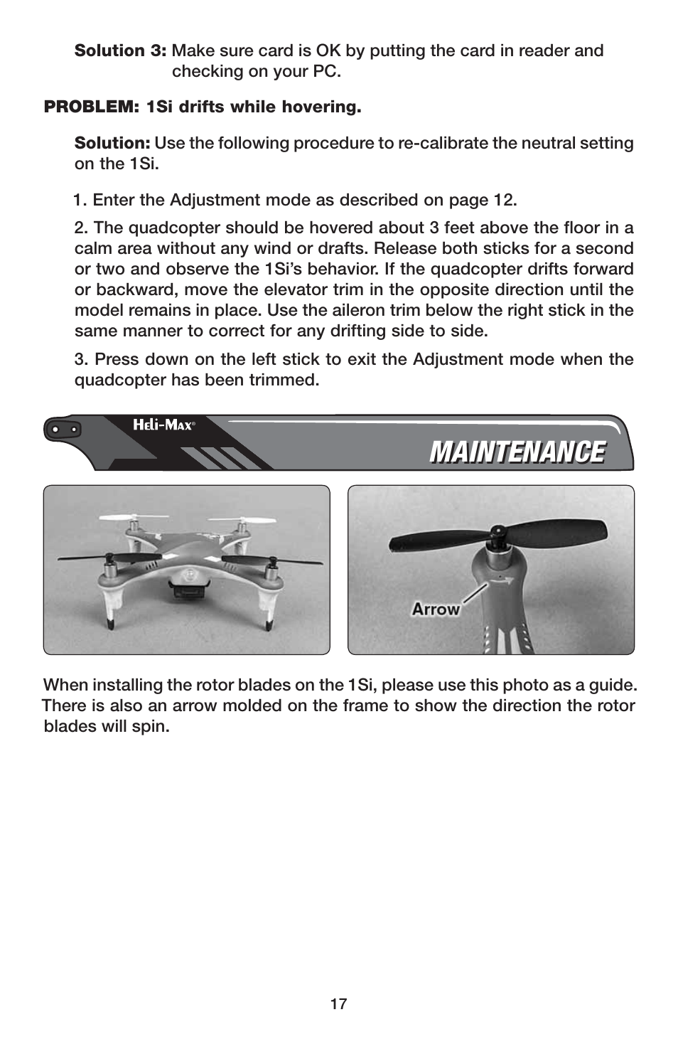 Maintenance | Heli-Max HMXE0832 User Manual | Page 17 / 20