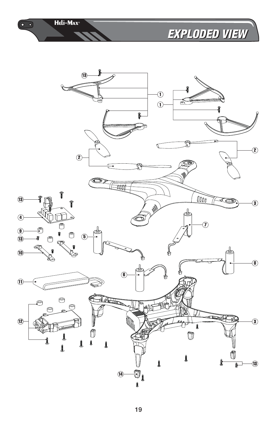 Exploded view | Heli-Max HMXE0832 User Manual | Page 19 / 20