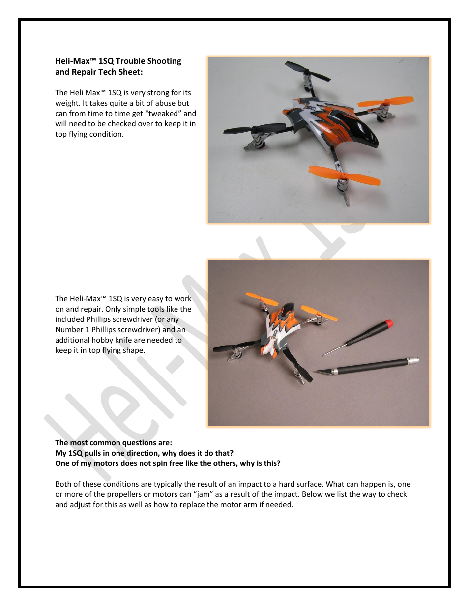 Heli-Max HMXE0835 Maintenance Guide User Manual | 4 pages